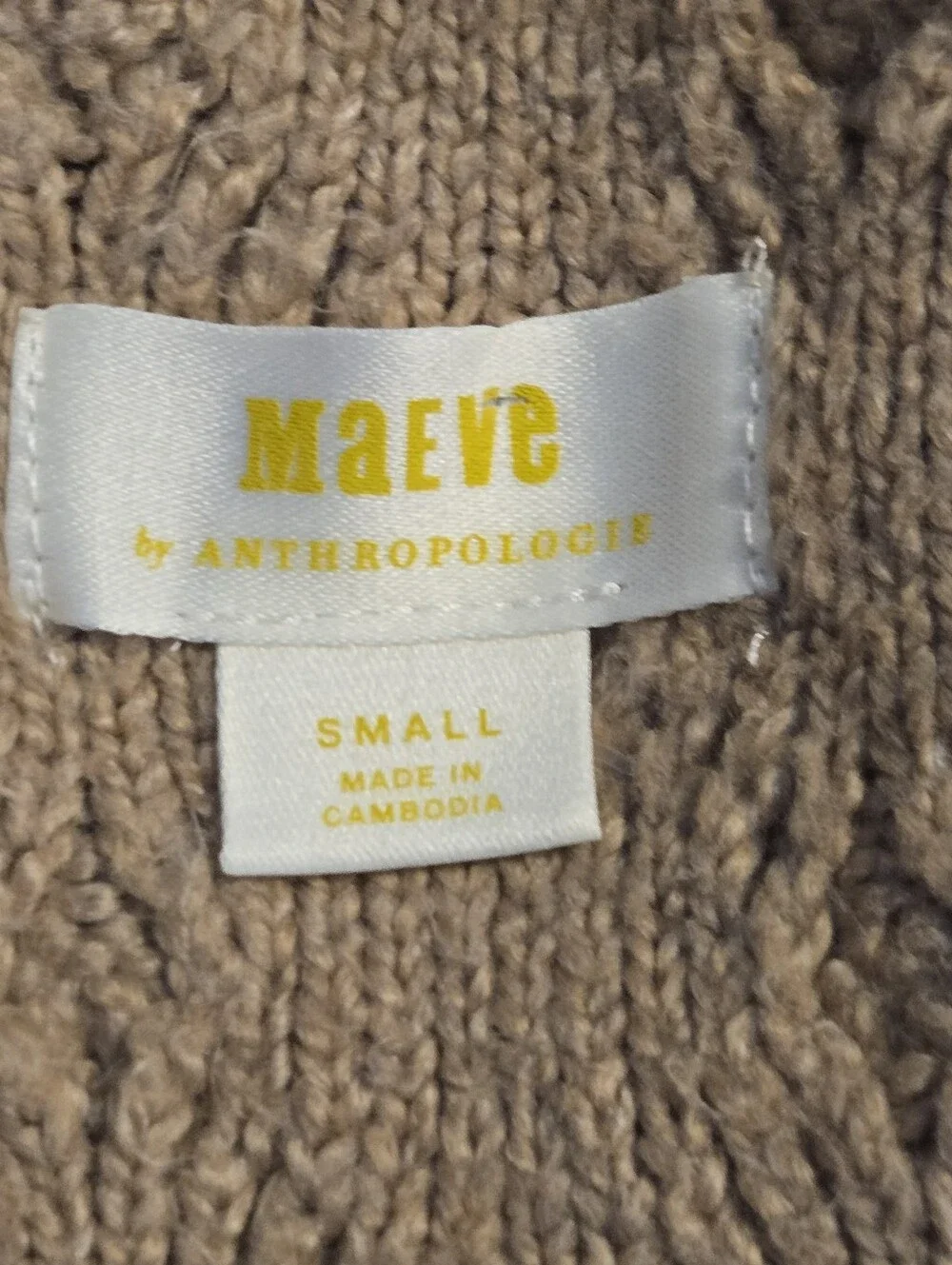 Maeve By Anthropologie Womens Brown The Tillie V Neck Pullover Sweater Small